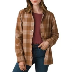Women's PrAna Porter Park Flannel Shirt Camel -prAna Sales Shop unnamed file 1127