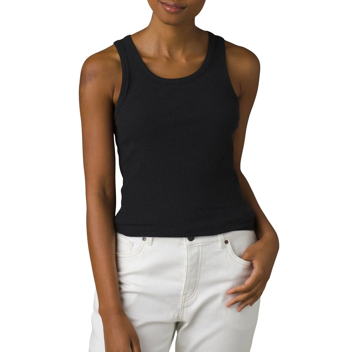 Women's PrAna Foundation Rib Tank Top Heather Grey 2 Women's PrAna Foundation Rib Tank Top Heather Grey - Image 2