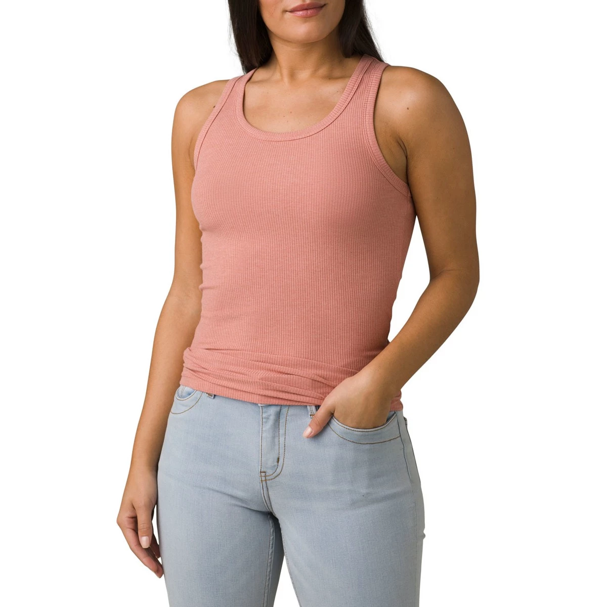 Women's PrAna Foundation Rib Tank Top Heather Grey 3 Women's PrAna Foundation Rib Tank Top Heather Grey - Image 3