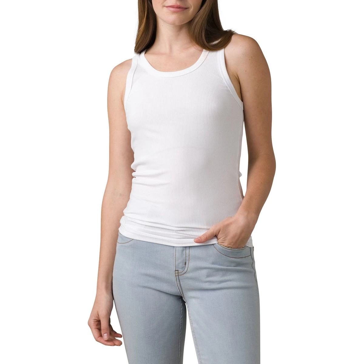 Women's PrAna Foundation Rib Tank Top Heather Grey 6 Women's PrAna Foundation Rib Tank Top Heather Grey - Image 6