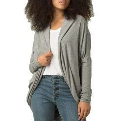 Women's PrAna Foundation Munra Wrap Cardigan Grey Heather