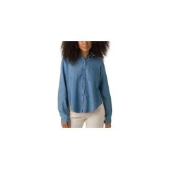 Women's PrAna Washed Out Denim Shirt Washed Blue