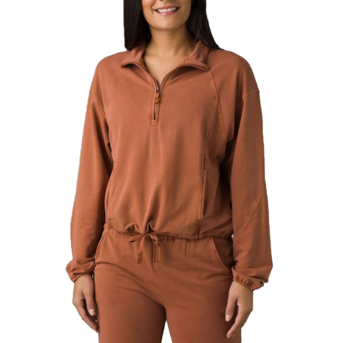 Women's PrAna Calimero 1/2 Zip Gravel 1 Women's PrAna Calimero 1/2 Zip Gravel