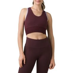 Women's PrAna Sopra Seamless Crop Top Sports Bra Cloud Blush