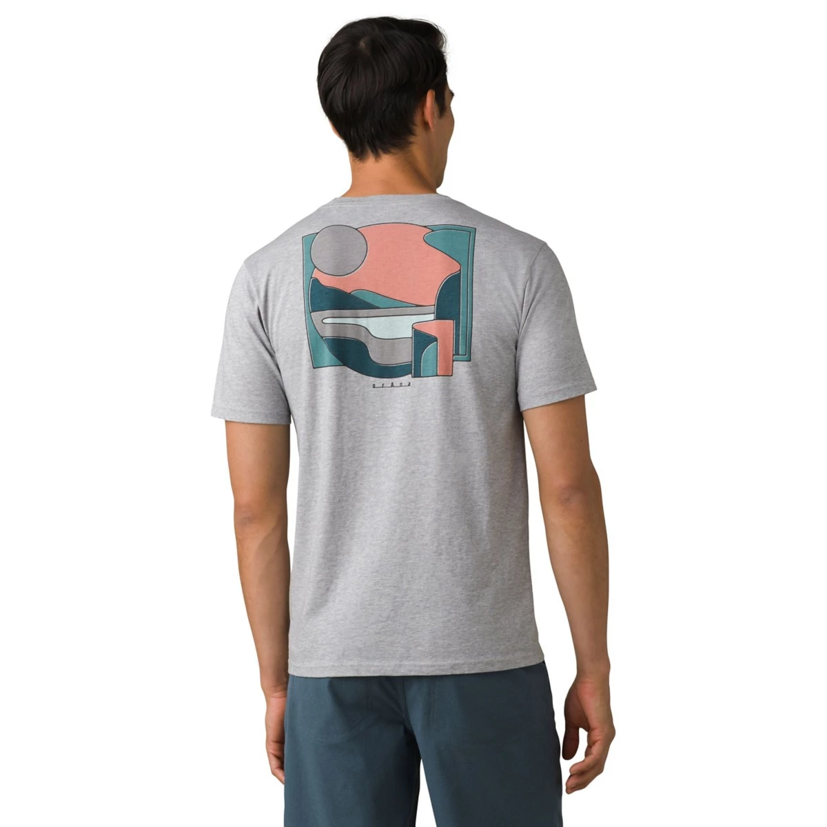 Men's PrAna Torreys Peak T-Shirt Medium Heather Grey 2 Men's PrAna Torreys Peak T-Shirt Medium Heather Grey - Image 2