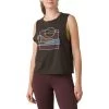 Women's PrAna Organic Graphic Sleeveless Tank Top Washed Black Throwback