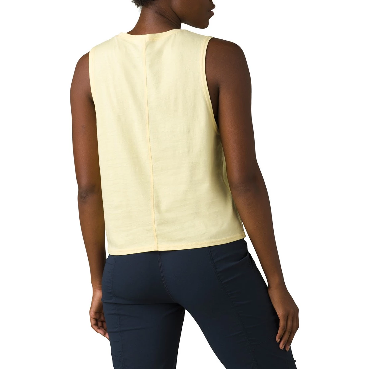 Women's PrAna Organic Graphic Sleeveless Tank Top Washed Black Throwback 5 Women's PrAna Organic Graphic Sleeveless Tank Top Washed Black Throwback - Image 5