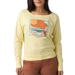 Women's PrAna Organic Graphic Long Sleeve T-Shirt Terra One Line