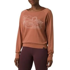 Women's PrAna Organic Graphic Long Sleeve T-Shirt Terra One Line -prAna Sales Shop unnamed file 1542