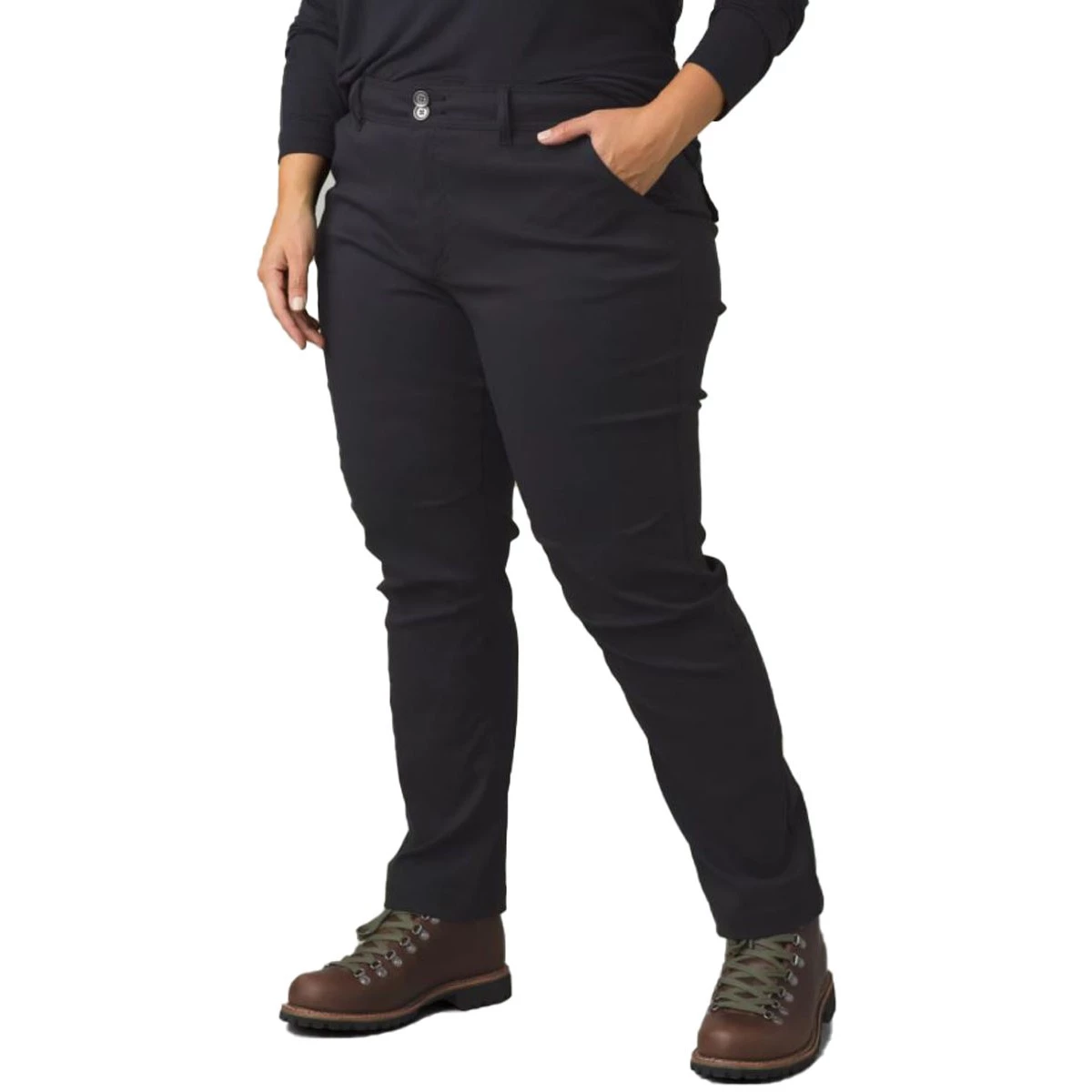 Women's PrAna Plus Size Halle Straight Pants Black 1 Women's PrAna Plus Size Halle Straight Pants Black