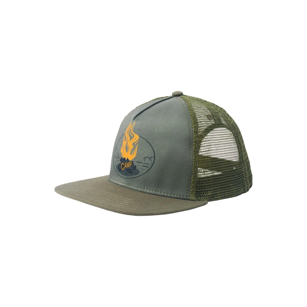 Men's PrAna Journeyman Trucker 2.0 Snapback Hat Rye Green Camp Fire 2 Men's PrAna Journeyman Trucker 2.0 Snapback Hat Rye Green Camp Fire - Image 2