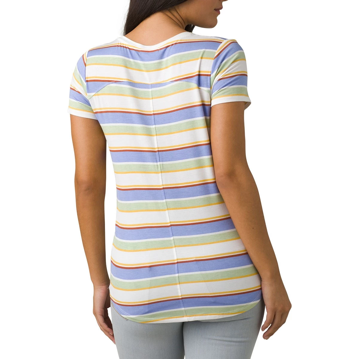 Women's PrAna Foundation Short Sleeve V-Neck Morning Glory Stripe 12 Women's PrAna Foundation Short Sleeve V-Neck Morning Glory Stripe - Image 12