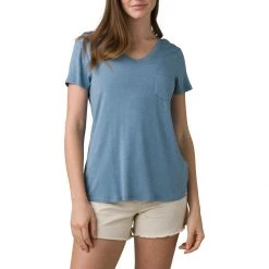 Women's PrAna Foundation Short Sleeve V-Neck Morning Glory Stripe 28 Women's PrAna Foundation Short Sleeve V-Neck Morning Glory Stripe -prAna Sales Shop unnamed file 212