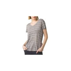 Women's PrAna Foundation Short Sleeve V-Neck Morning Glory Stripe 31 Women's PrAna Foundation Short Sleeve V-Neck Morning Glory Stripe -prAna Sales Shop unnamed file 215