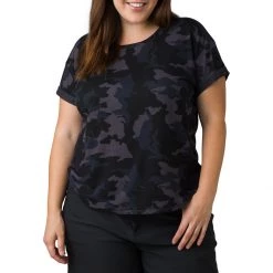 Women's PrAna Plus Cozy Up Short Sleeve Shirt Black -prAna Sales Shop unnamed file 367