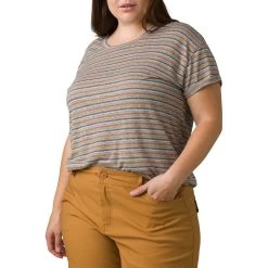 Women's PrAna Plus Cozy Up Short Sleeve Shirt Black -prAna Sales Shop unnamed file 368