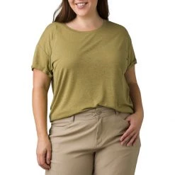 Women's PrAna Plus Cozy Up Short Sleeve Shirt Black -prAna Sales Shop unnamed file 369