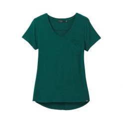 Women's PrAna Foundation Short Sleeve V-Neck T-Shirt Black -prAna Sales Shop unnamed file 713