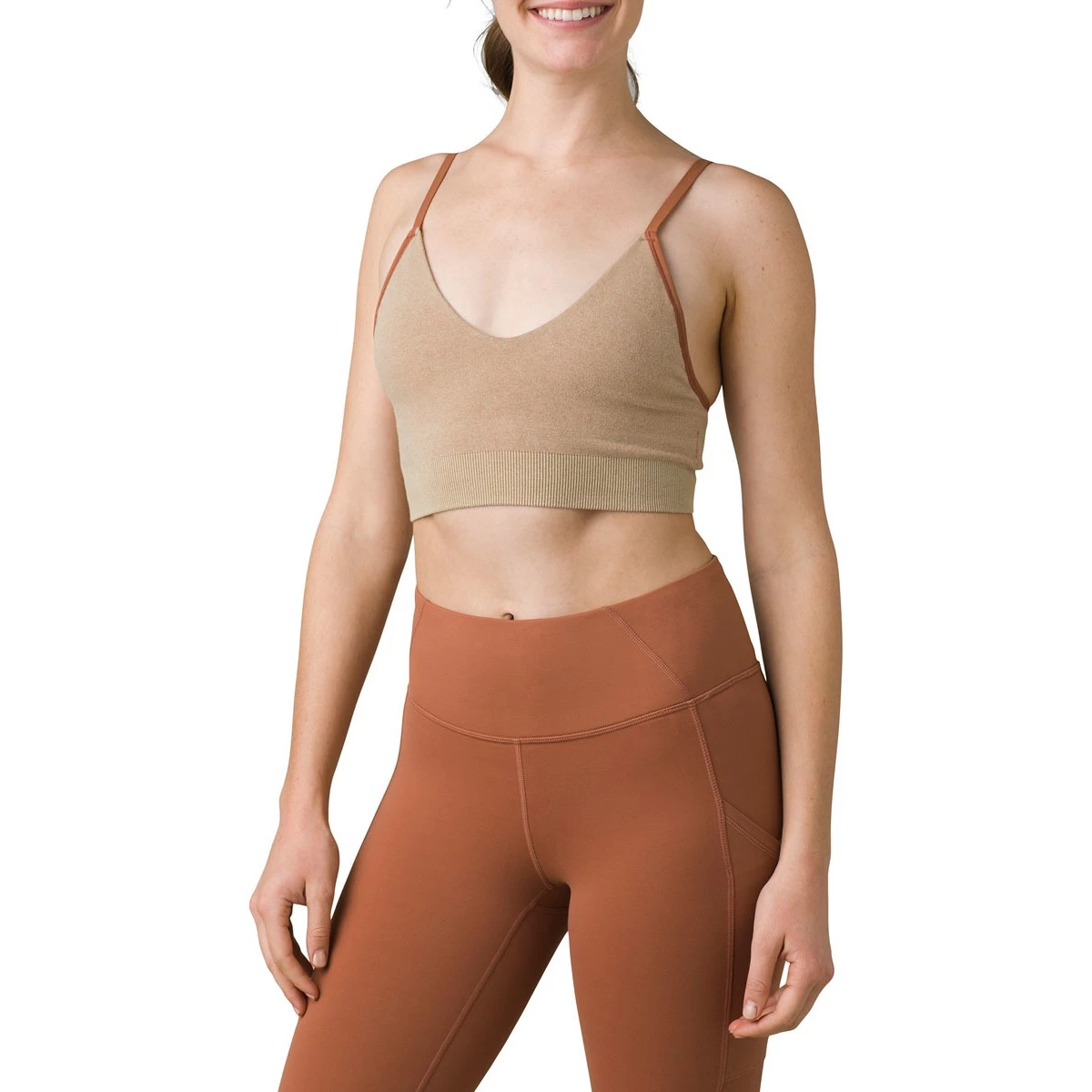 Women's PrAna Sopra Seamless Sports Bra Cloud Blush 4 Women's PrAna Sopra Seamless Sports Bra Cloud Blush - Image 4