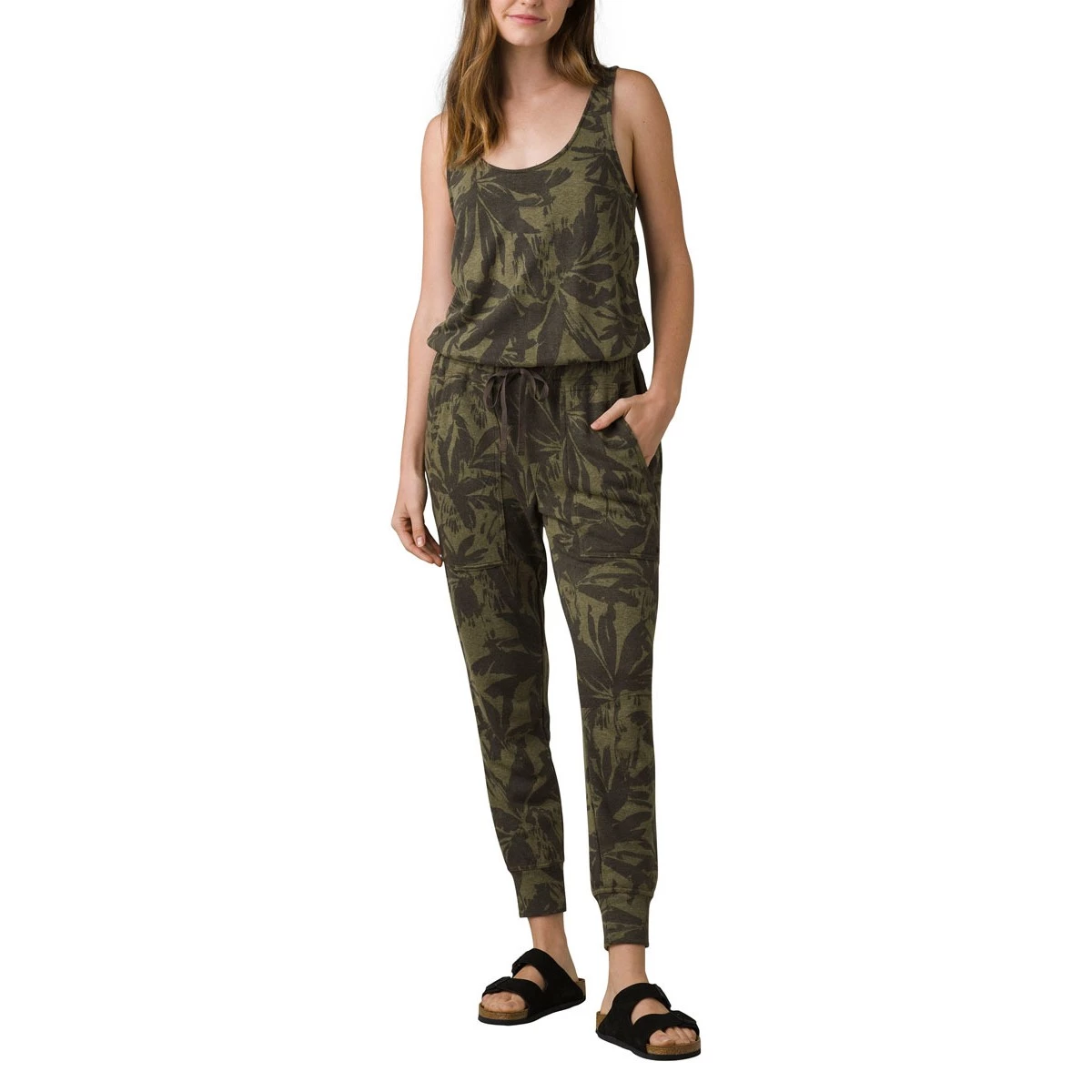 Women's PrAna Cozy Up Jumpsuit Cargo Palms 1 Women's PrAna Cozy Up Jumpsuit Cargo Palms