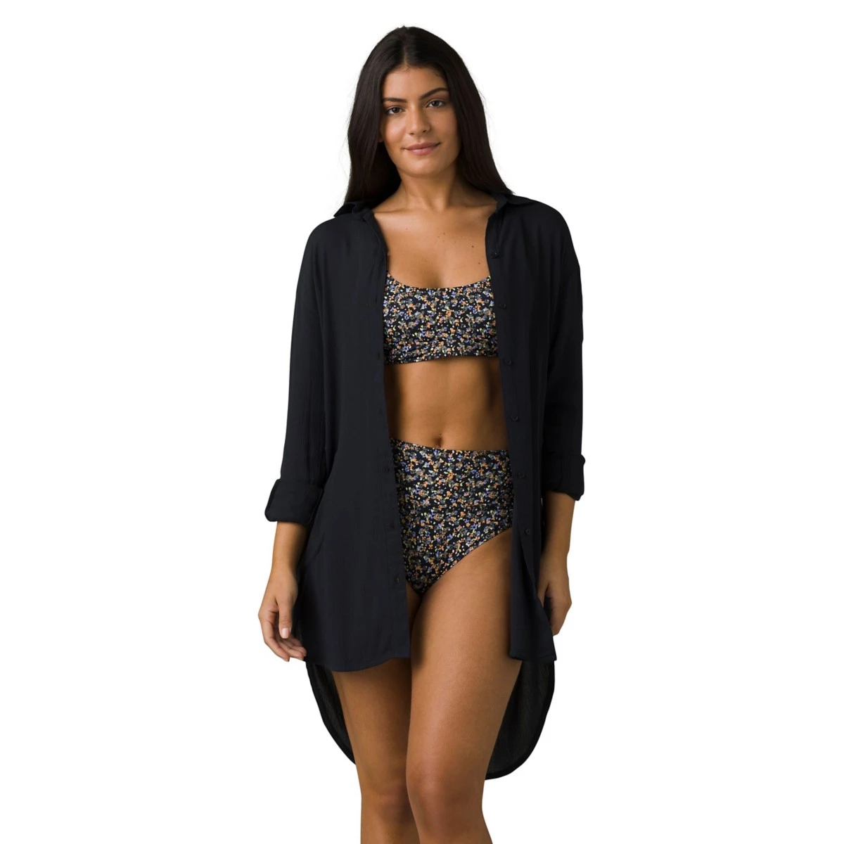 Women's PrAna Scheena Shirt Swim Cover Up Cacti Soleil Stripe 3 Women's PrAna Scheena Shirt Swim Cover Up Cacti Soleil Stripe - Image 3